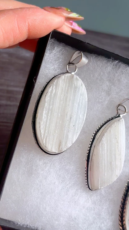 Selenite pendants